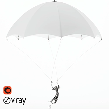 Parachute Sculptural Handmade Metal Lamp 3D model image 1 