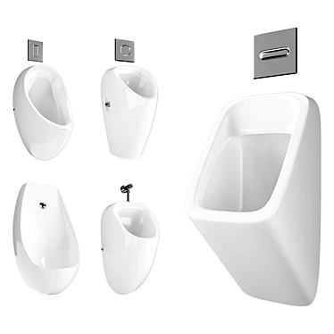 Smart Flush Urinal Set 3D model image 1 