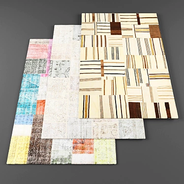 Contemporary Rugs Set - 5 Pieces 3D model image 1 