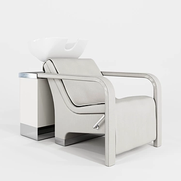 Modern Hairdresser Wash with Vinyl Upholstered Armrests 3D model image 1 