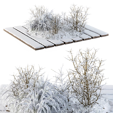 Winter Wonderland Garden Trees Set 3D model image 1 