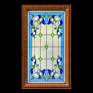 Elegant Stained Glass Window 3D model image 1 