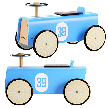 Janod Blue Car Ride-On for Kids 3D model image 1 