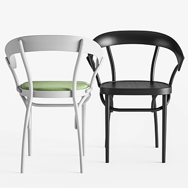 Bent Beechwood Armchair: Sleek and Stylish 3D model image 1 