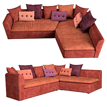 Colorful Oasis: Egoitaliano Nara Sofa 3D model image 1 