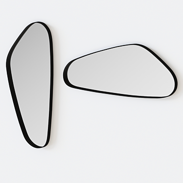 Peyton Black Steel Asymmetrical Mirror 3D model image 1 