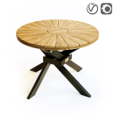Foldable Acacia Garden Coffee Table 3D model image 1 