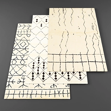 Modern Rugs Set - 4 Pieces | High-Quality Textures! 3D model image 1 