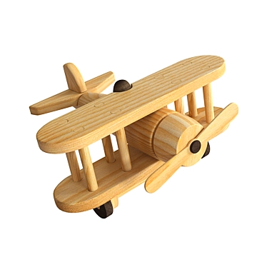 Wooden Toy Plane | Handcrafted & Eco-Friendly 3D model image 1 