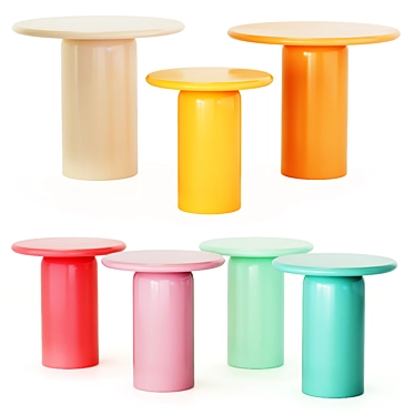 Modern Cylinder Dining Table Set 3D model image 1 