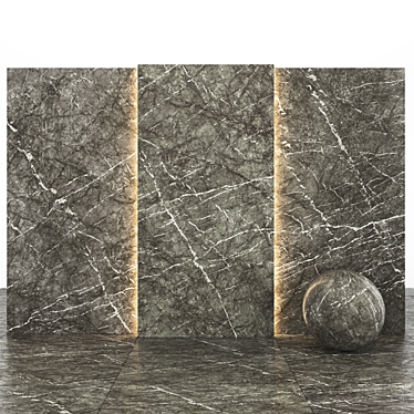 Elegant Gray Marble Slabs 3D model image 1 