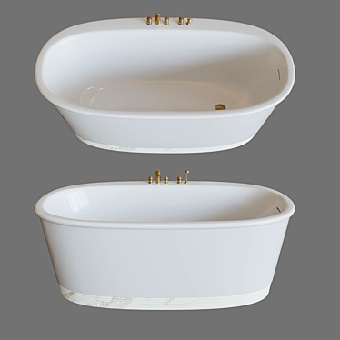 Luxury Bathing Bliss: Holiday Bathtub & Royal 5-Hole Mixer 3D model image 1 