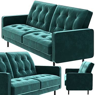 Luxurious Velvet Sofa Bed 3D model image 1 