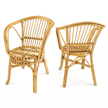 Cozy Rattan Garden Armchair 3D model image 1 