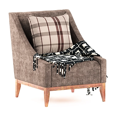 Contemporary Fabric Lounge Chair 3D model image 1 