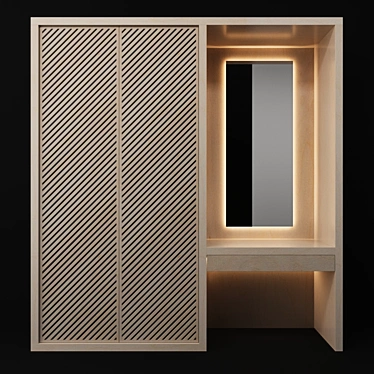 Modern Plywood Hallway 3D model image 1 