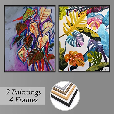 Gallery Collection: 2 Paintings & 4 Frame Options 3D model image 1 