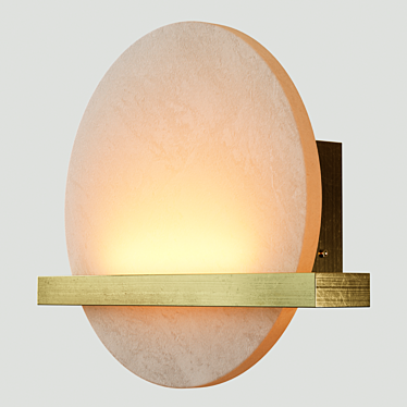 RIKEN LED Wall Lamp: Elegant Marble Disc 3D model image 1 