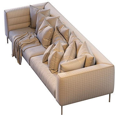 Luxury Botero Leather Sofa 3D model image 1 