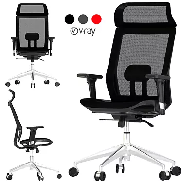 ErgoMesh Office Chair: Multicolor Netting, 3D Design 3D model image 1 