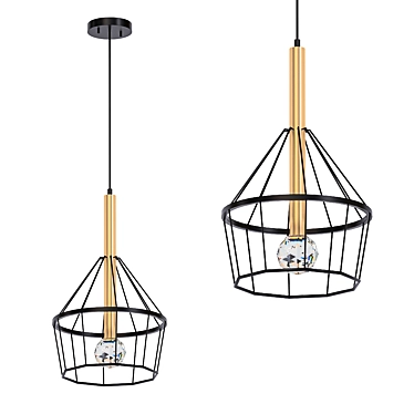 Mesh Metal Pendant Light: FORMAT Series 3D model image 1 