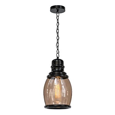 Industrial Amber Glass Pendant Lights 3D model image 1 