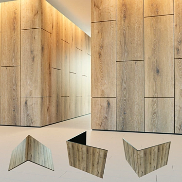 Title: Wooden 3D Corner Panel 3D model image 1 