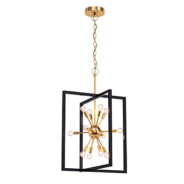 Xander 12-Light Brass Pendant 3D model image 1 