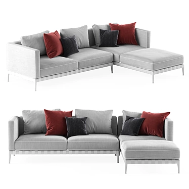 Modern White Sofa by Flexform 3D model image 1 