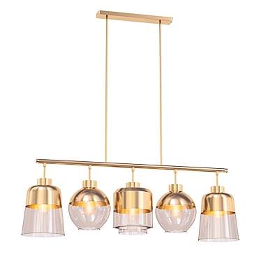 Elegant Amber Pendant Chandelier 3D model image 1 