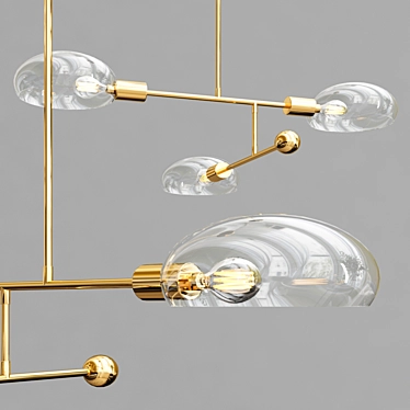 Twisted Elegance Chandelier 3D model image 1 