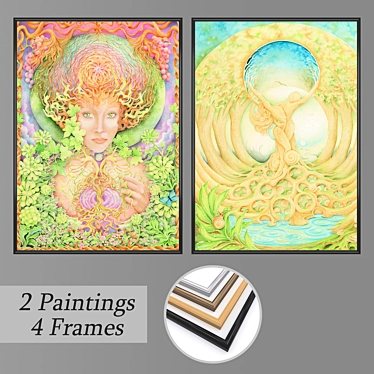 Versatile Set of Wall Paintings and Frames 3D model image 1 
