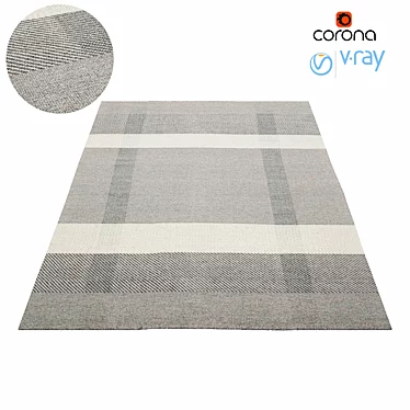 Harper Gray Wool Rug 3D model image 1 