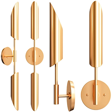Elegant Spadia Brass Wall Sconce 3D model image 1 