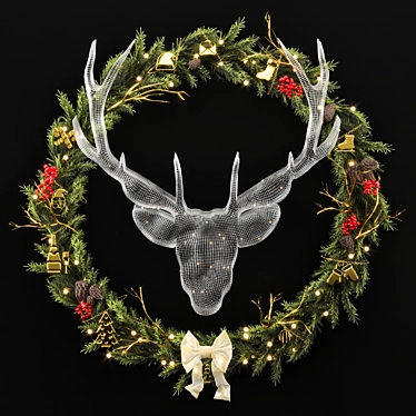 Decorated Christmas Wreaths: Festive Holiday Decor 3D model image 1 