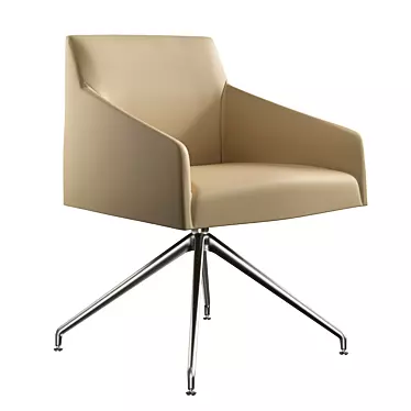 Arper Saari AC Trestle Swivel: Sleek & Versatile Armchair 3D model image 1 