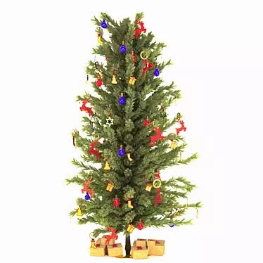 Festive Christmas Tree Decoration 3D model image 1 