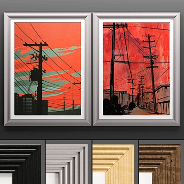 Modern Art Frame - 2 Frames, 4 Textures 3D model image 1 