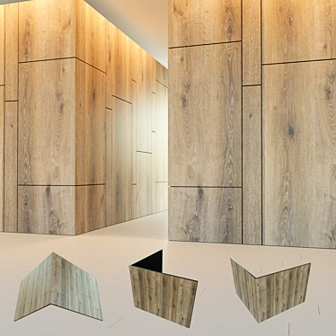 Corner Wood Panel: Decorative 3D Wall 3D model image 1 
