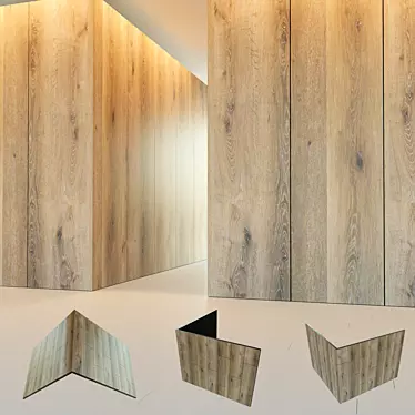 Wooden Corner Wall Panel 3D model image 1 