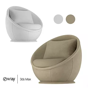 Milo Baughman Modern Swivel Chair 3D model image 1 
