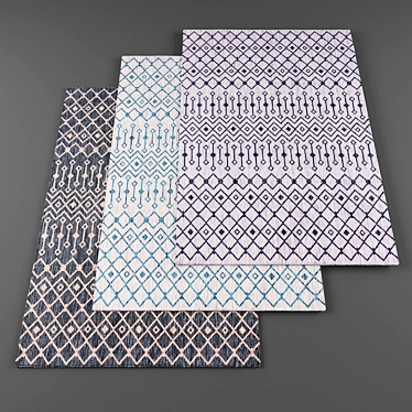 High-Resolution Random 7-Piece Rug Collection 3D model image 1 