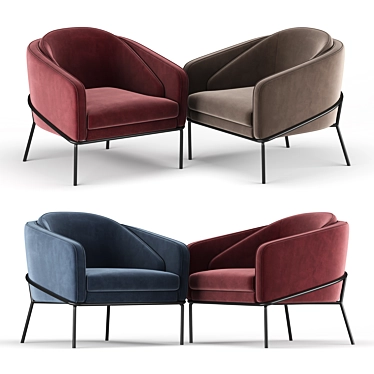 Elegant Angelo Lounge Chair 3D model image 1 