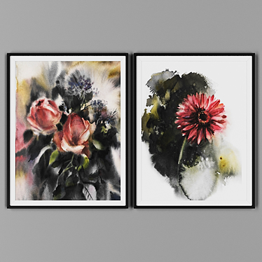 Black Frame Picture Duo 3D model image 1 