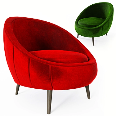 Velvet Razia Tub Chair: Elegant Accent Seating 3D model image 1 