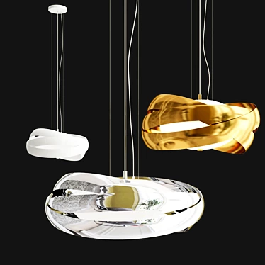 Elegant Satin Glass Pendant 3D model image 1 