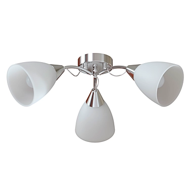 Modern Ceiling Chandelier: Elegant Metal and Glass Design 3D model image 1 