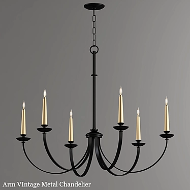 Vintage Arm Metal Chandelier 3D model image 1 