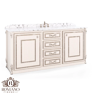 Handcrafted Bathroom Cabinet: Nicole Romano Home 3D model image 1 