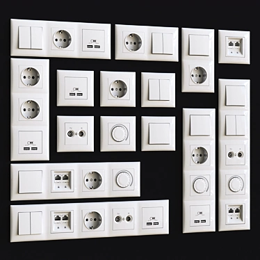 Schneider Sedna Wall Switch Sockets 3D model image 1 